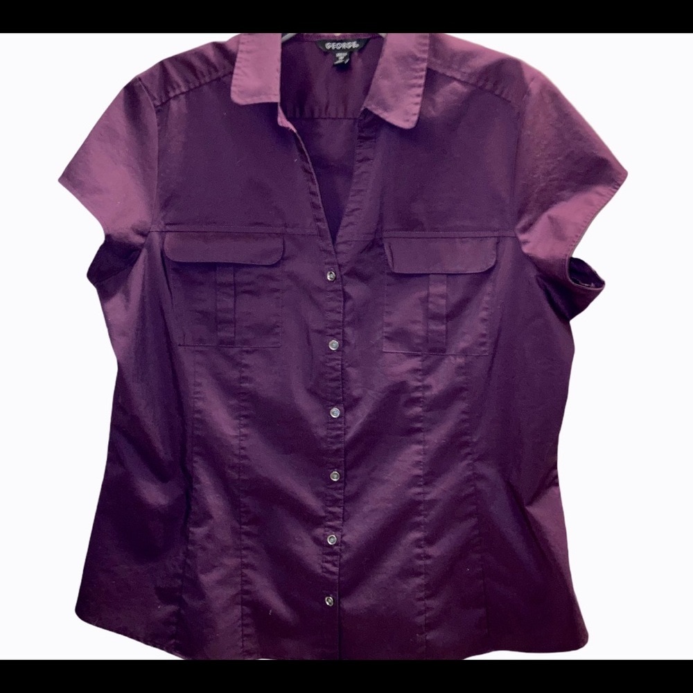 Purple XXL button up short sleeve shirt